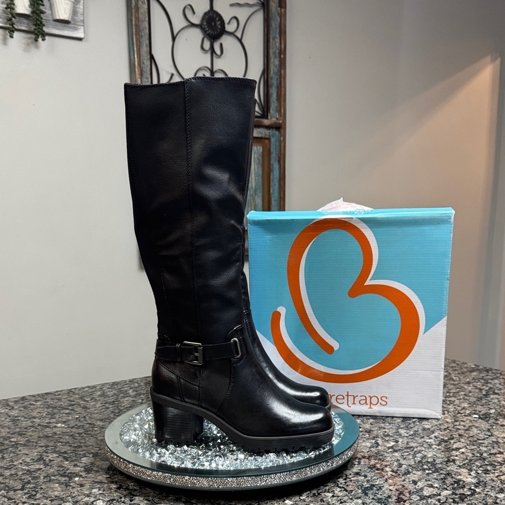 BareTraps tempist Black stacked Heel Boots insulated NWT 5.5